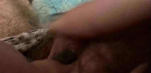  Morning Orgasm Big clit rubbing in extreme closeup super hairy pussy POV